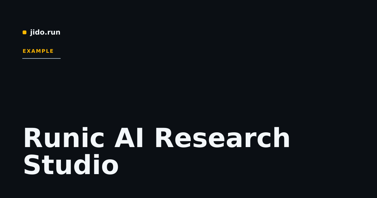 Runic AI Research Studio · Agent Jido