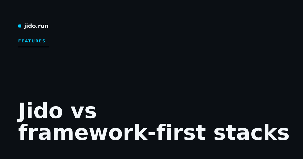 Jido vs framework-first stacks · Agent Jido